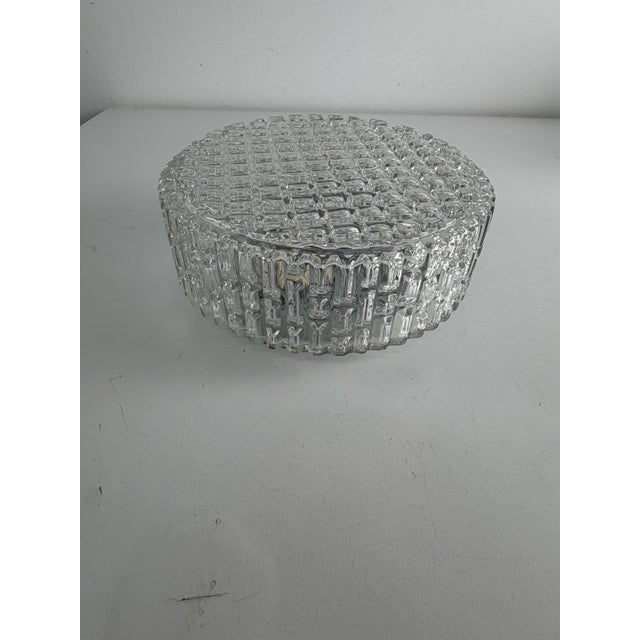 Circular Textured Glass Ceiling or Wall Lights in the style of Rupert Nikoll, 1960s, Set of 2 For Sale - Image 10 of 14