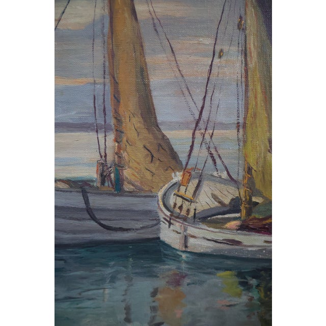 Wood Vintage R. G. Duncan Signed “Astor” Sailboat Seascape Original Oil on Board—Framed For Sale - Image 7 of 18