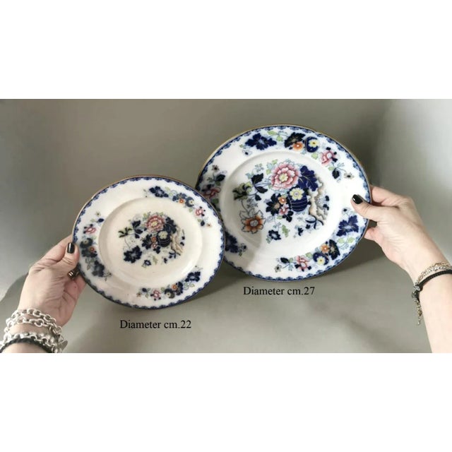 Mid 19th Century Victorian Style English Plates Transferware Decorations Royal Arms Mark - Set of 4 For Sale - Image 11 of 12