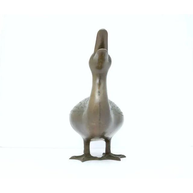 Vintage Large Brass Duck Figurine For Sale - Image 10 of 11