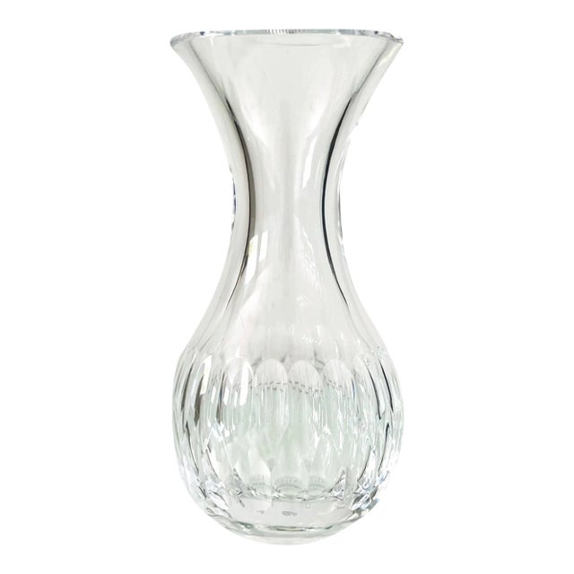 1980's Vintage Waterford Crystal Open Carafe With Faceted Design For Sale