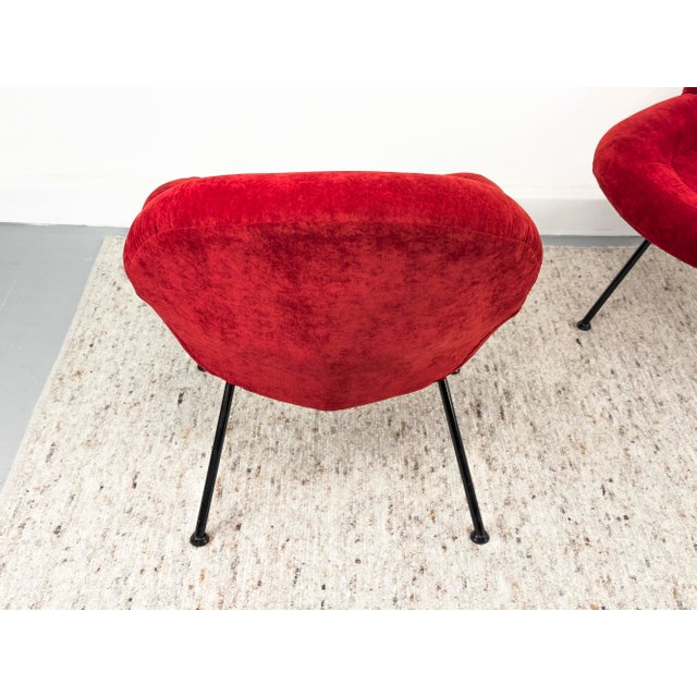Black Red Lounge Chairs by Fritz Neth for Correcta, 1950s, Set of 2 For Sale - Image 8 of 18