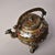 Wine Vintage Bronze Lidded Tripod Ewer With Gold Silver Inlay & Gemstone Inset, Bird Spout Wine Vessel For Sale - Image 8 of 10
