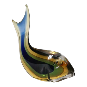Mid 20th Century Murano Sommerso Art Glass Fish