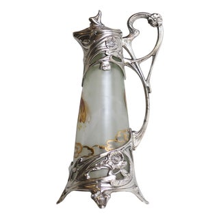 Antique French Art Nouveau Decanter by J. Barian, 1900 For Sale