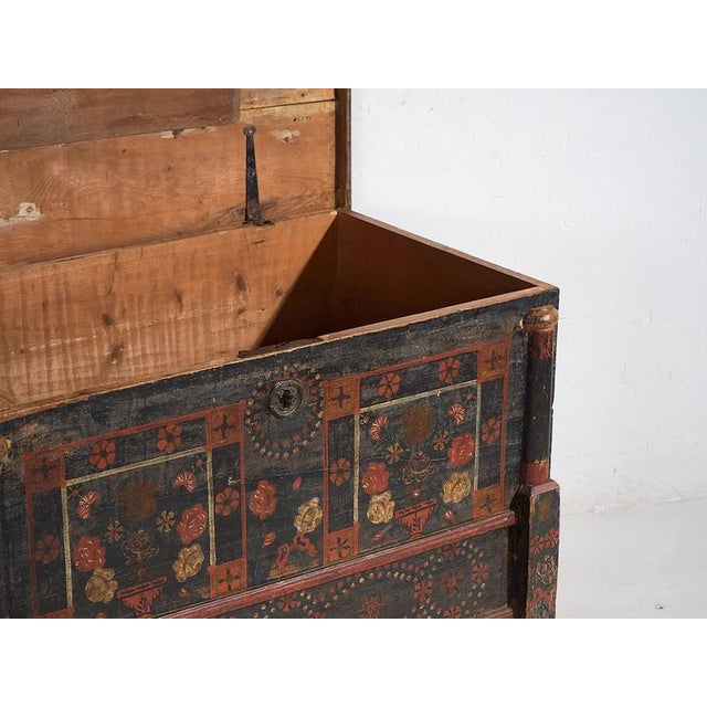 Wood Antique Painted Chest, 1870s For Sale - Image 7 of 18