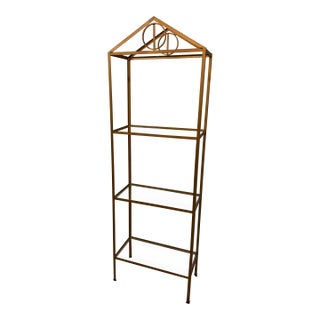 Peaked Geometric Brass Etagere For Sale