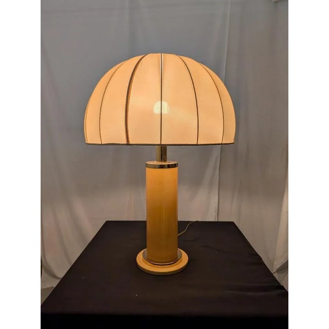 Wood Vintage Italian Table Lamp by Aldo Tura, 1970s-1980s For Sale - Image 7 of 8