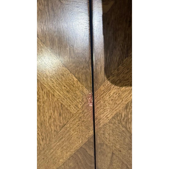 1970s Walnut French Provincial Walnut Dining Table With Parquetry For Sale - Image 10 of 11