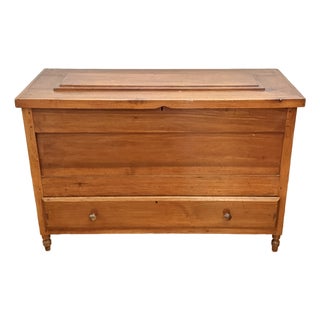 19th Century American Country Sheraton Blanket Chest With Drawer For Sale