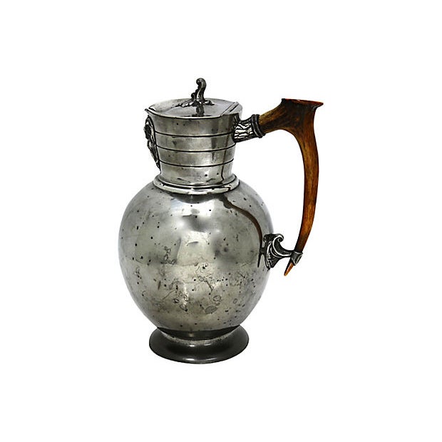Farmhouse Antique Monogrammed Horn Handle Decanter For Sale - Image 3 of 6