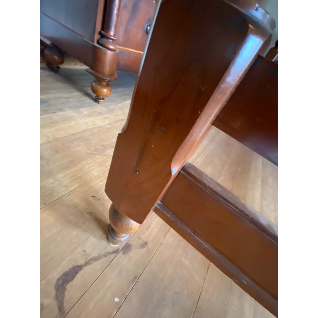 Well preserved set of twin cherry Cannonball bed frames. Slat to salad width 38.5 Depth 76