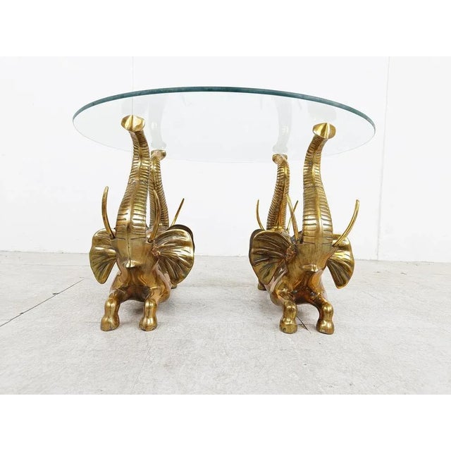 Vintage Brass Elephant Coffee Table, 1970s For Sale - Image 9 of 10