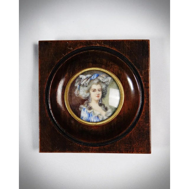 Hand-Painted Miniature Portrait of the Duchess of Coutances by Labille-Guiard, 19th Century For Sale - Image 13 of 14