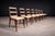 1950s Set of Six Chairs in Hardwood & Beige Leather, Unknown, 1950s For Sale - Image 5 of 12