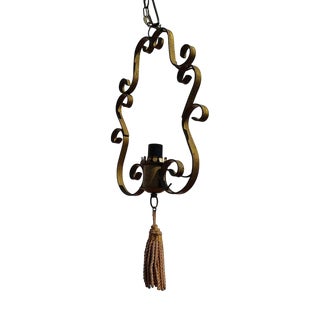 Vintage Iron Pendant Lamp For Sale