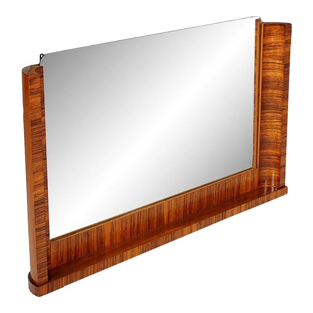 Italian Art Deco Macassar Ebony Wall Mirror by Osvaldo Borsani For Sale