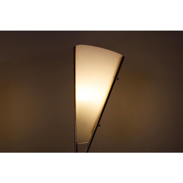 1970s Vintage Floor Lamp in Brass, Glass, and Marble, 1970s For Sale - Image 5 of 11