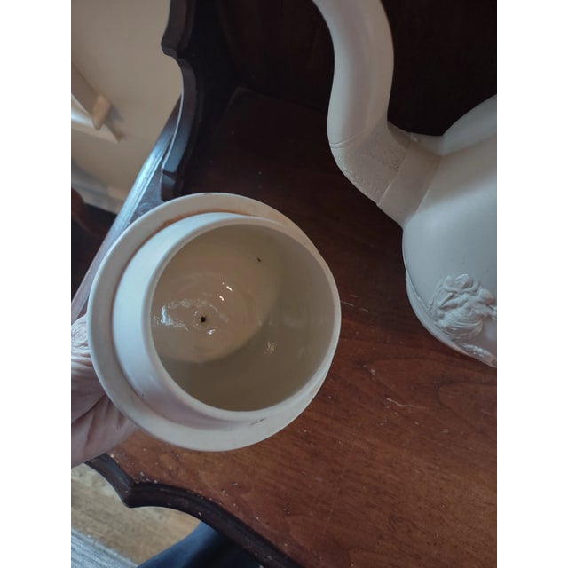 Large 1820's English Salt Glaze Pottery Coffee Pot For Sale - Image 4 of 10