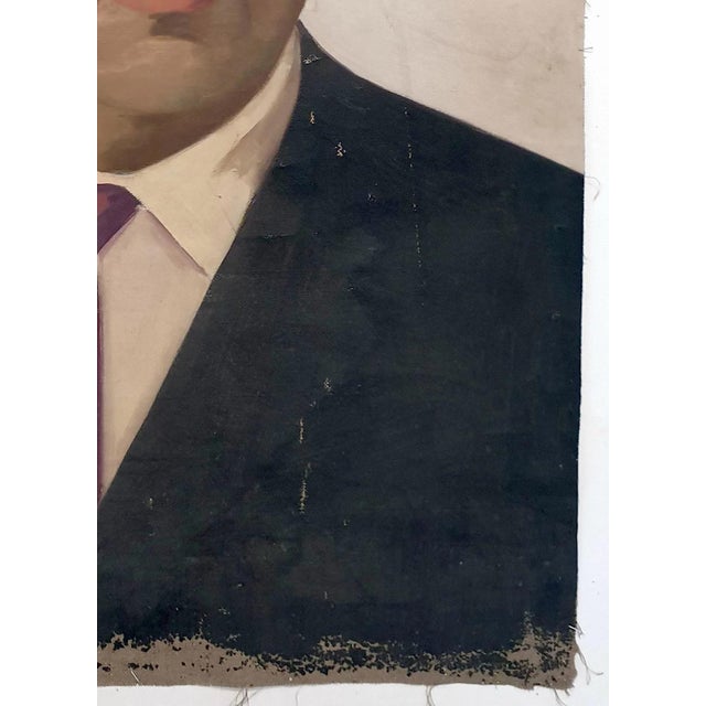 Soviet Socialist Realism Oil Painting, Ukrainian Artist Portrait 96-66 For Sale - Image 6 of 6