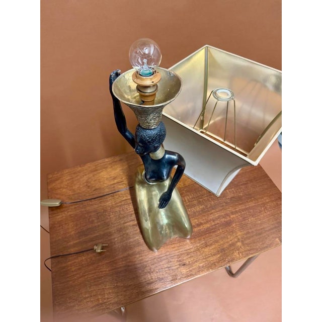 Large Bronze Table Lamp, 1970 For Sale - Image 9 of 11