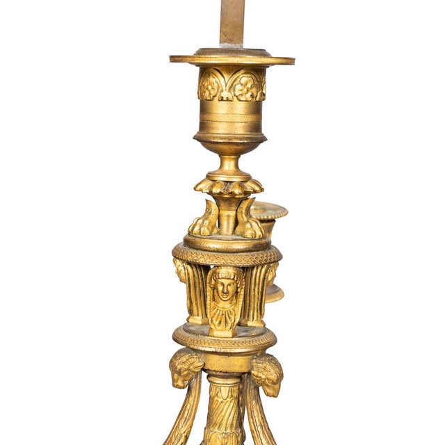 Fine Pair of Charles X Gilt Bronze Bouillotte Lamps For Sale In Boston - Image 6 of 9