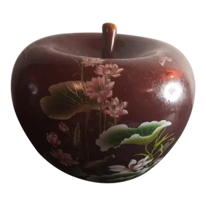 Vintage 1980s Oriental Carlton Ware Rouge Enamel Apple Figurine
