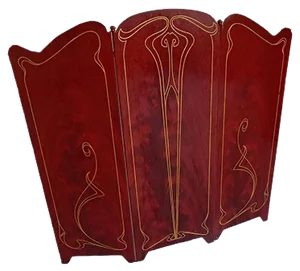 Antique Art Nouveau Partition Foldable Fireplace Cover