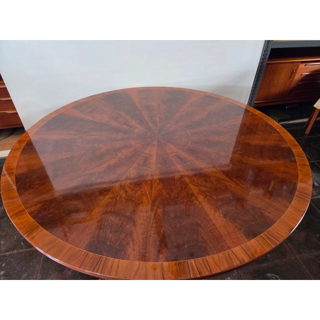 1940s Antique 1940s Regency Style Large 71- Inch Mahogany Dining Table Game Table For Sale - Image 5 of 15