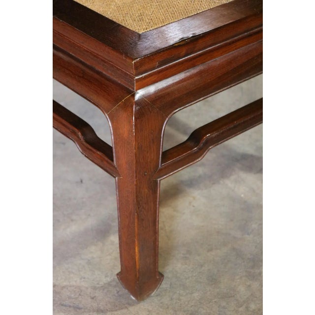 Late 20th Century Vintage Black Wood Ajiro Stools - a Pair For Sale - Image 5 of 7