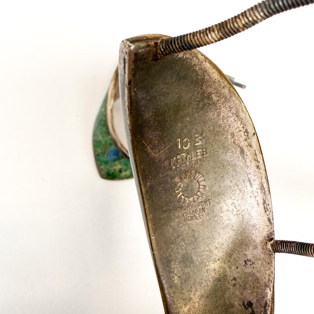 Los Castillo Abstract Fish- Pull Handles Malachite Sterling Mexican Modernist For Sale - Image 10 of 10