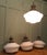 Large Industrial Ceiling Lights with Glass Shades, 1930s, Set of 4 For Sale - Image 4 of 8