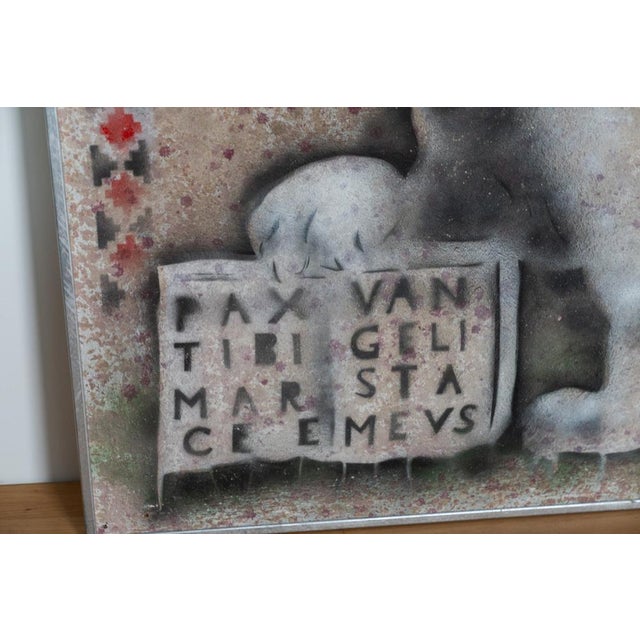 Textile Gio Magri, Leoni di Venezia, 1970s, Canvas Paintings, Set of 2 For Sale - Image 7 of 18