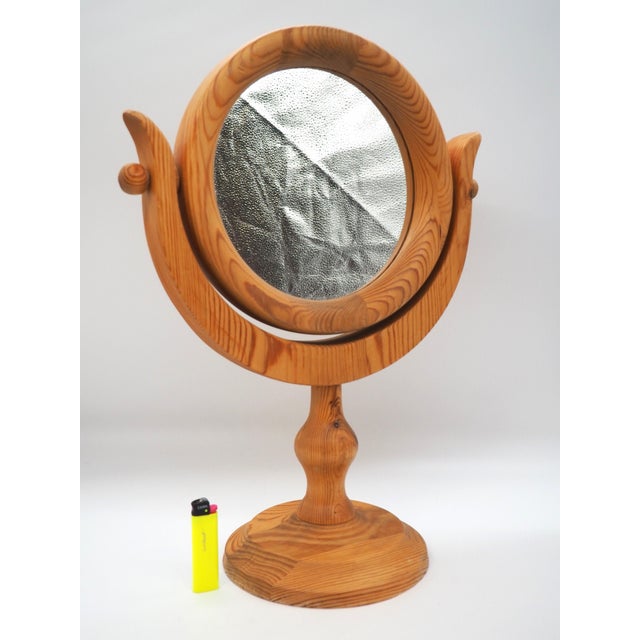 Rustic Swedish Rustic Pine Mirror, 1970s For Sale - Image 3 of 12