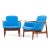 Mid-Century Modern Finn Juhl for Niels Vodde Nv-53 Mid Century Blue Chairs - Pair For Sale - Image 3 of 12