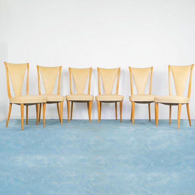 Glass Dining Table & Chairs Set in the Style of Vittorio Dassi, 1940s, Set of 7 For Sale - Image 7 of 13