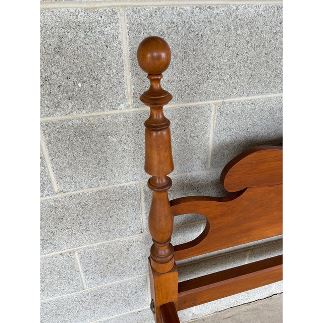Brown Eldred Wheeler Cannonball Style Twin Maple Poster Bed Frames - A Pair For Sale - Image 8 of 12