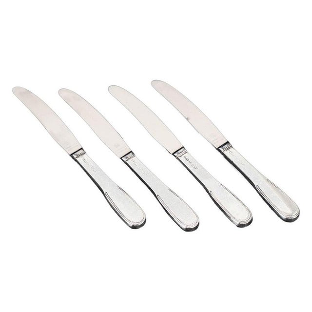 Lunch Knives in Sterling Silver and Stainless Steel by Evald Nielsen, 1930s, Set of 4 For Sale - Image 6 of 6