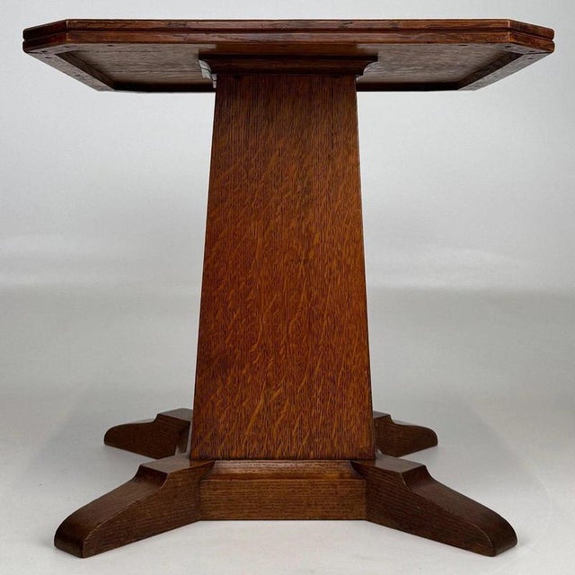 Wood Early 20th Century Antique English Oak Side Table For Sale - Image 7 of 9
