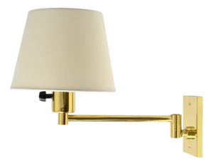 Brass Swing Arm Wall Lamp by George W. Hansen for Metalarte, 1970s