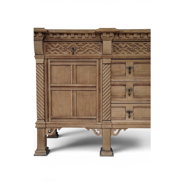 Wood Early 1900s Rustic European Sideboard For Sale - Image 7 of 13