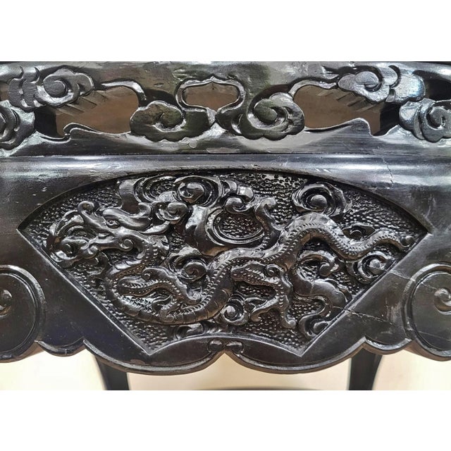 Antique Asian Dragon Pierce Carved Oval Center Table For Sale - Image 13 of 13