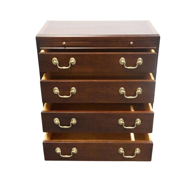 Wood High End Solid Mahogany Traditional Style 25" Chairside Chest / Accent End Table For Sale - Image 7 of 13