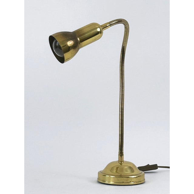 Mid-Century Modern Gooseneck Brass Table Lamp, Germany, 1970s For Sale - Image 17 of 18