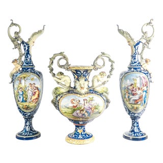Large Triptych Vases by Richard Ginori, 1900, Set of 3 For Sale