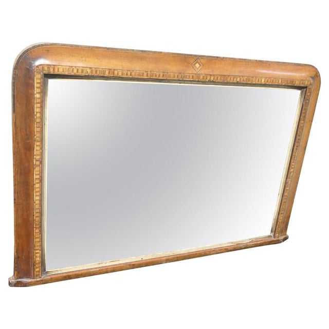 Victorian Inlaid Walnut Overmantel Mirror, 1880 For Sale - Image 8 of 8