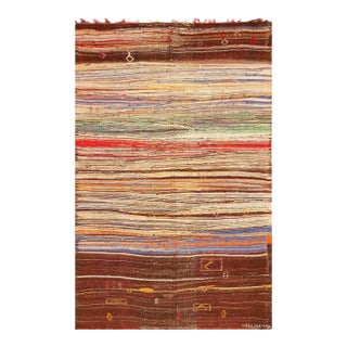 Nazmiyal Collection Primitive Design Vintage Moroccan Kilim Rug For Sale