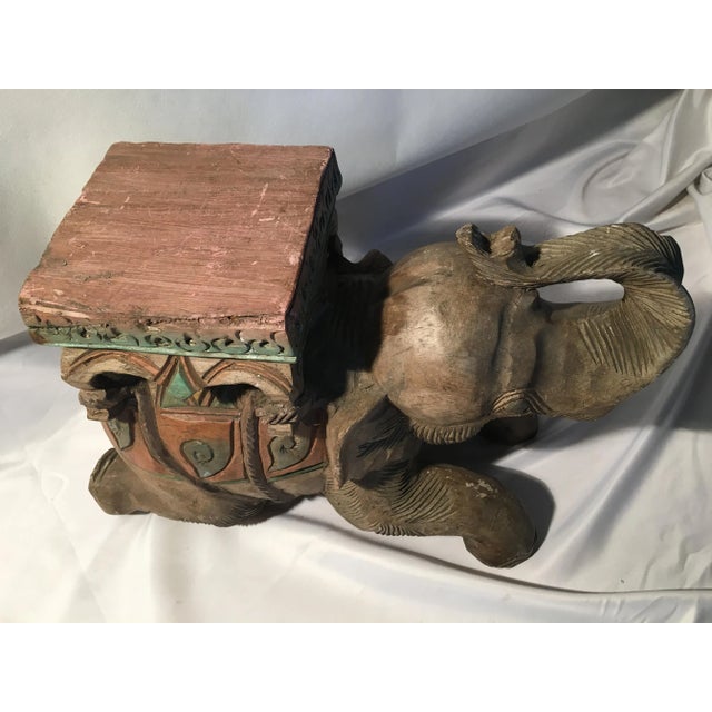 Old wooden elephant sculpture 50x35x23cm. Made of exotic wood in good original condition. Wood a bit cracked as shown in...