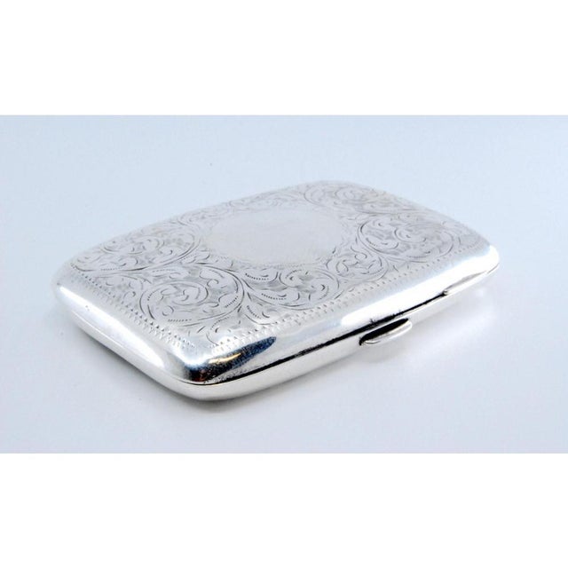 Silver Cigarette Case with Engraved Branches, in Very Good conditions. Designed before 1890 This piece has an attribution...