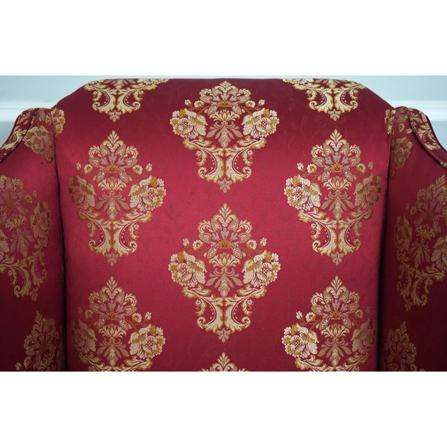 1980s Pair Kindel Winterthur Mahogany Wing Chairs For Sale - Image 5 of 18